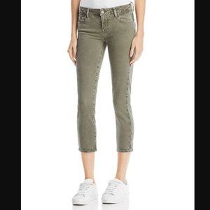 PAIGE Skyline Skinny Crop Jeans in Faded Laurel Green - Size 26